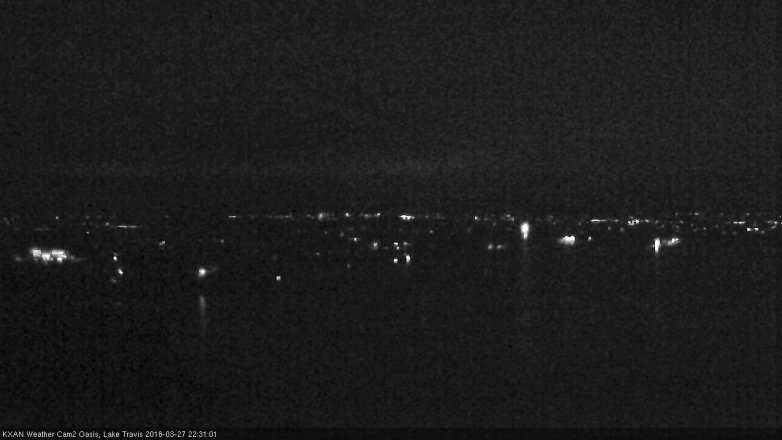Lake Travis webcam, March 27, 2018 9:50 PM CT