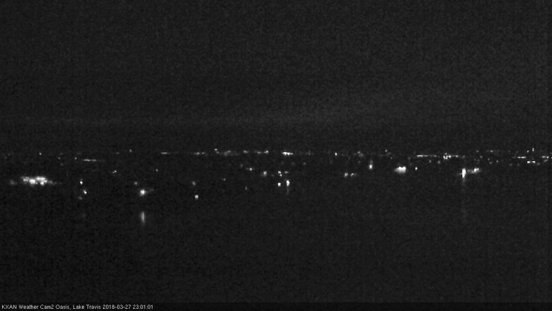 Lake Travis webcam, March 27, 2018 10:05 PM CT