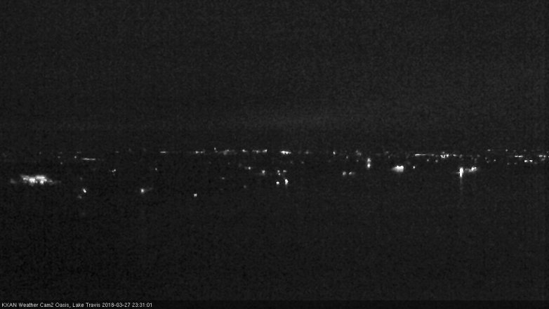 Lake Travis webcam, March 27, 2018 11:00 PM CT