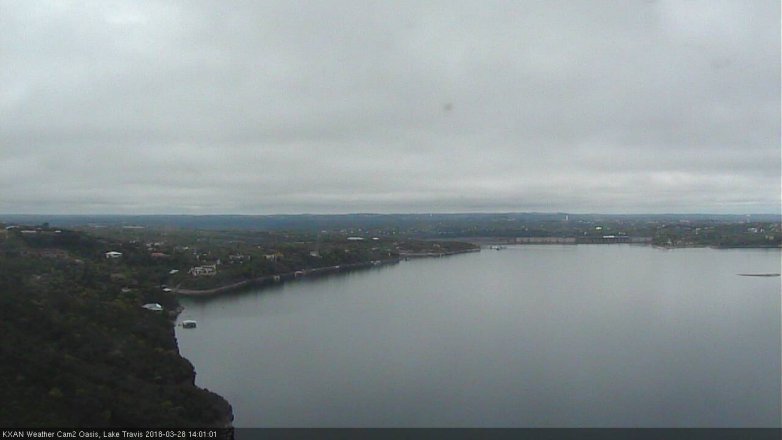 Lake Travis webcam, March 28, 2018 1:20 PM CT
