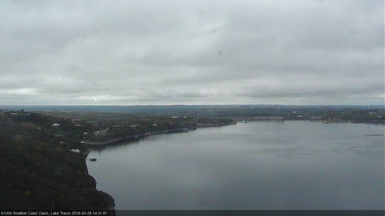 Lake Travis webcam, March 28, 2018 1:40 PM CT