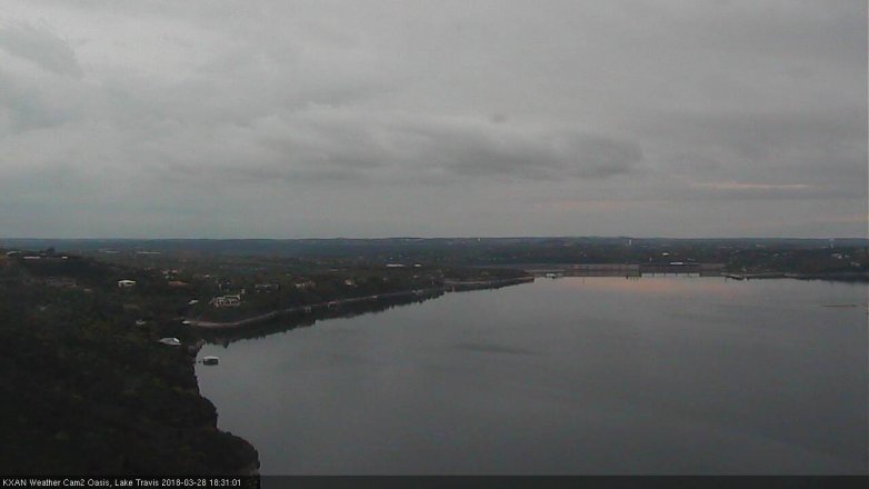 Lake Travis webcam, March 28, 2018 5:45 PM CT