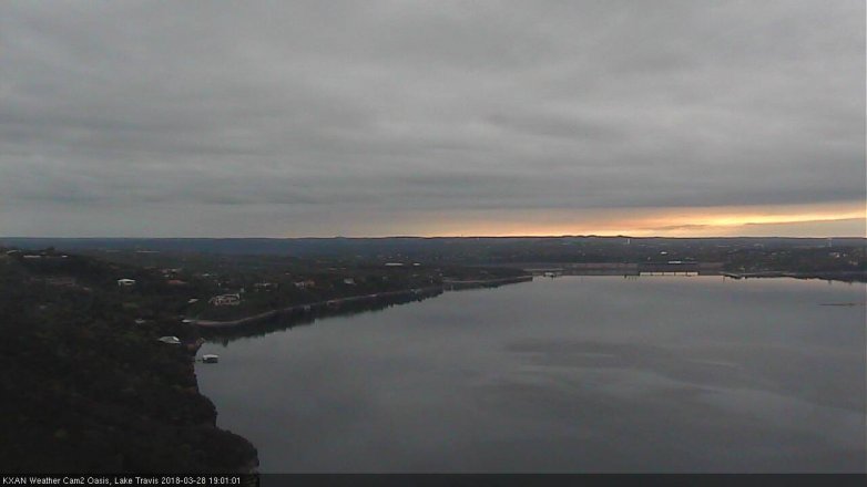 Lake Travis webcam, March 28, 2018 6:15 PM CT