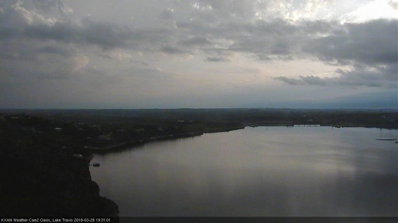 Lake Travis webcam, March 28, 2018 6:55 PM CT