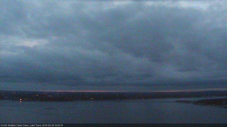 Lake Travis webcam, March 28, 2018 7:10 PM CT