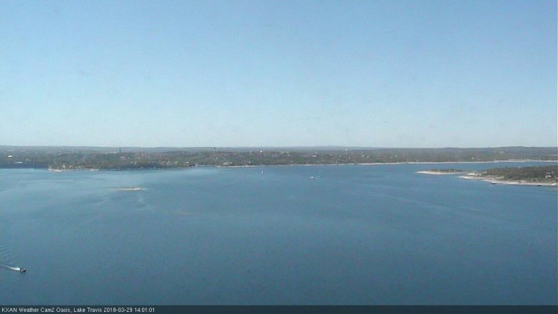 Lake Travis webcam, March 29, 2018 1:20 PM CT