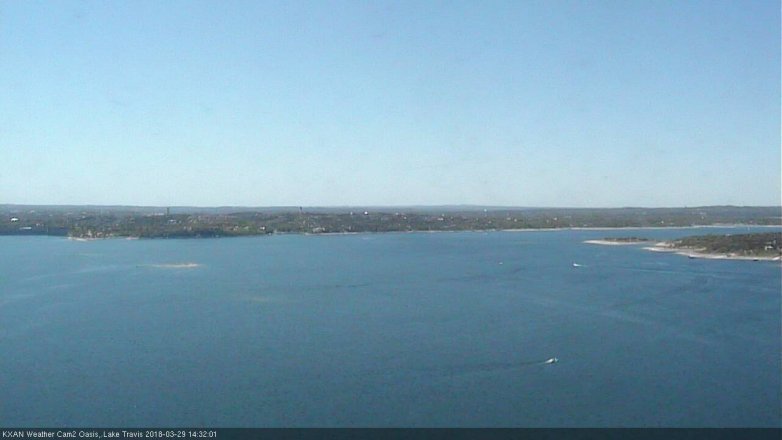 Lake Travis webcam, March 29, 2018 1:35 PM CT