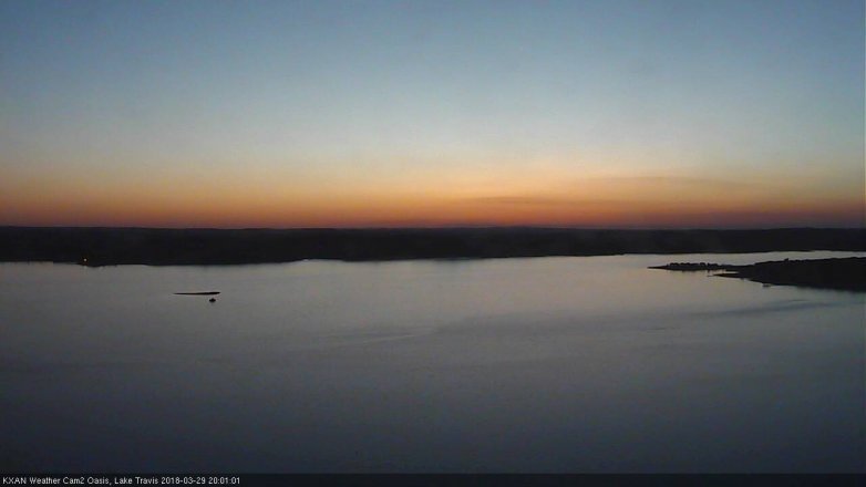 Lake Travis webcam, March 29, 2018 7:20 PM CT