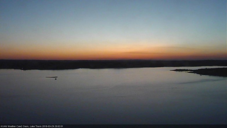 Lake Travis webcam, March 29, 2018 7:25 PM CT