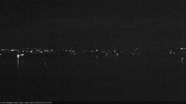 Lake Travis webcam, March 29, 2018 10:00 PM CT