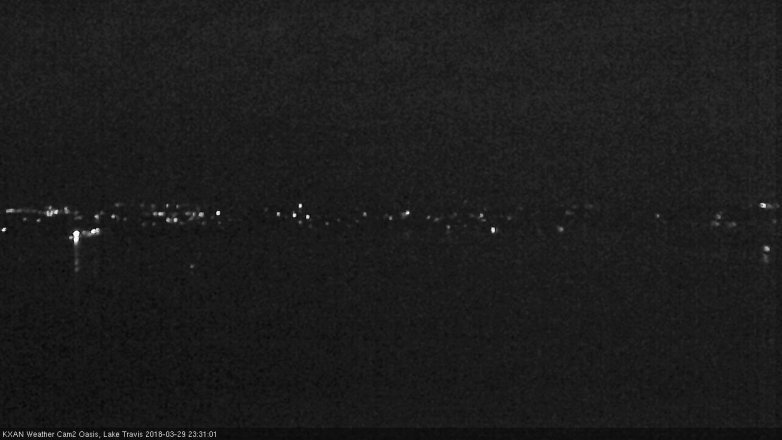 Lake Travis webcam, March 29, 2018 10:45 PM CT