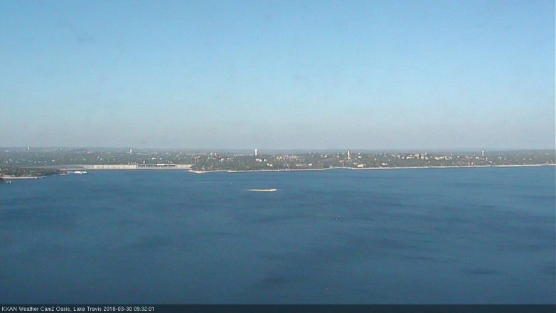 Lake Travis webcam, March 30, 2018 9:00 AM CT