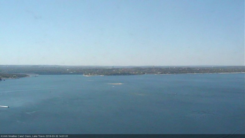 Lake Travis webcam, March 30, 2018 1:10 PM CT