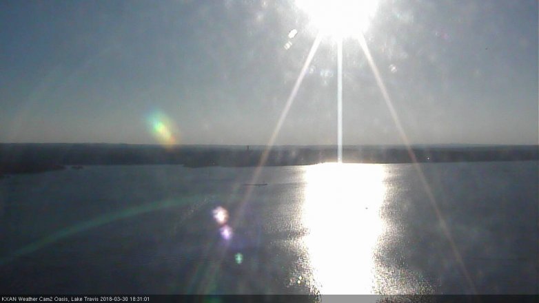Lake Travis webcam, March 30, 2018 5:40 PM CT