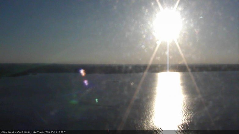 Lake Travis webcam, March 30, 2018 6:30 PM CT