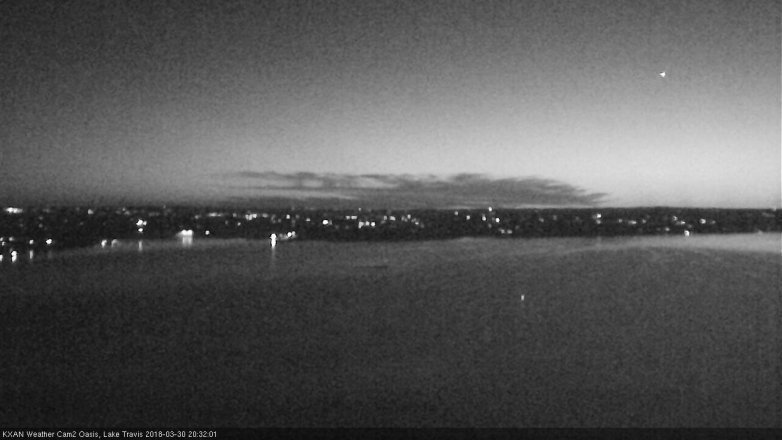Lake Travis webcam, March 30, 2018 7:45 PM CT
