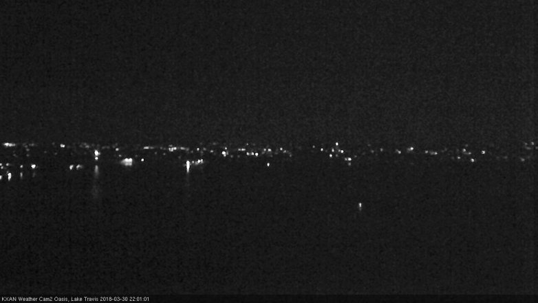 Lake Travis webcam, March 30, 2018 9:30 PM CT