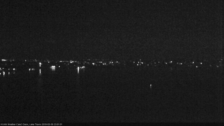 Lake Travis webcam, March 30, 2018 10:30 PM CT