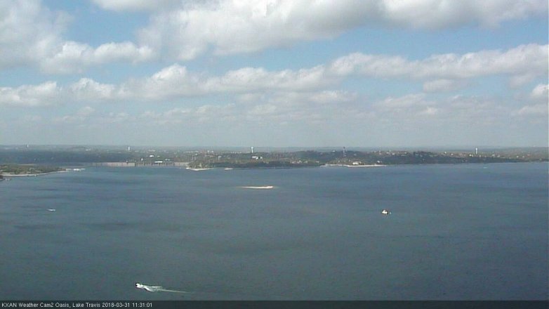 Lake Travis webcam, March 31, 2018 10:35 AM CT