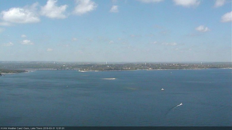 Lake Travis webcam, March 31, 2018 11:25 AM CT