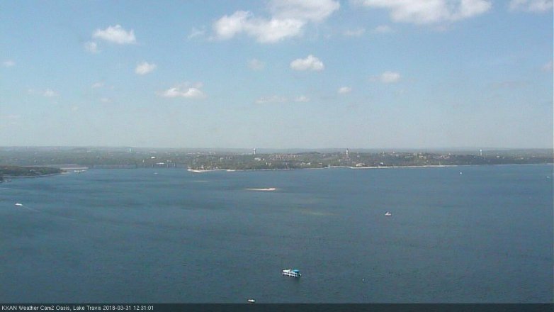 Lake Travis webcam, March 31, 2018 12:00 PM CT