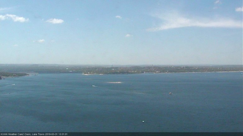 Lake Travis webcam, March 31, 2018 1:00 PM CT