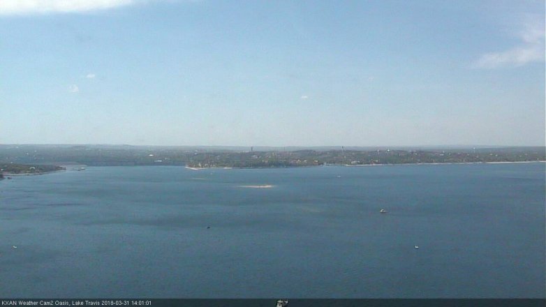 Lake Travis webcam, March 31, 2018 1:20 PM CT