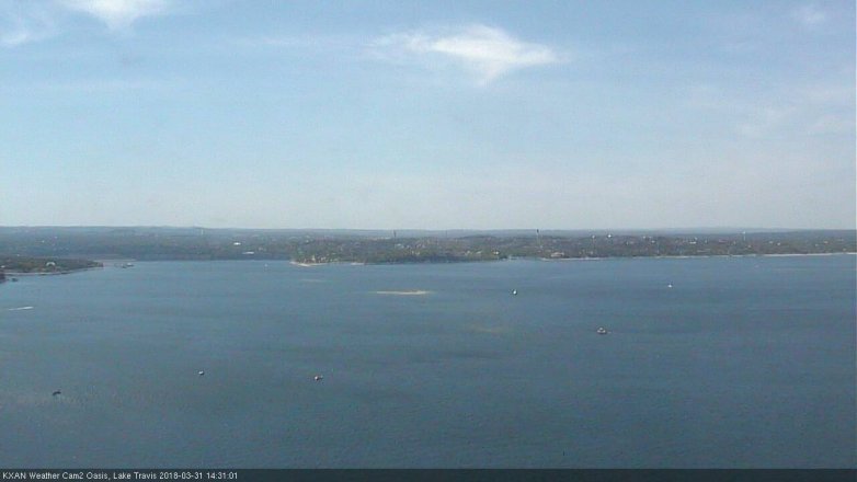 Lake Travis webcam, March 31, 2018 1:50 PM CT