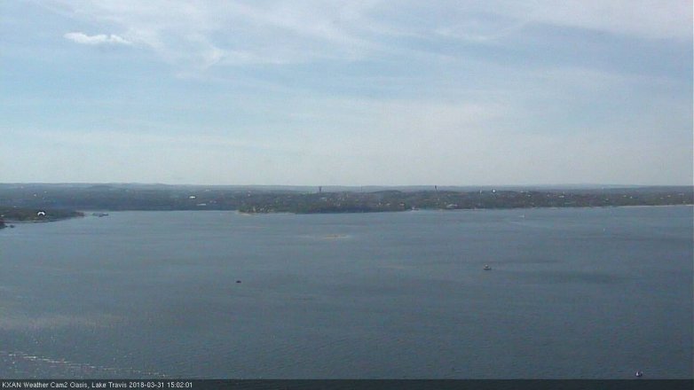 Lake Travis webcam, March 31, 2018 2:10 PM CT