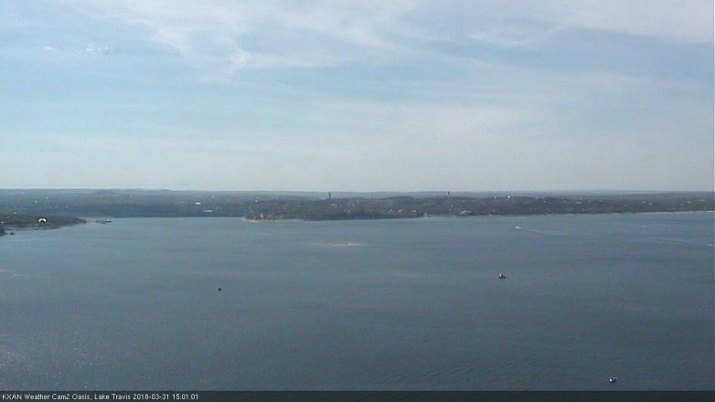 Lake Travis webcam, March 31, 2018 2:25 PM CT
