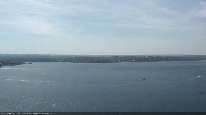 Lake Travis webcam, March 31, 2018 2:50 PM CT