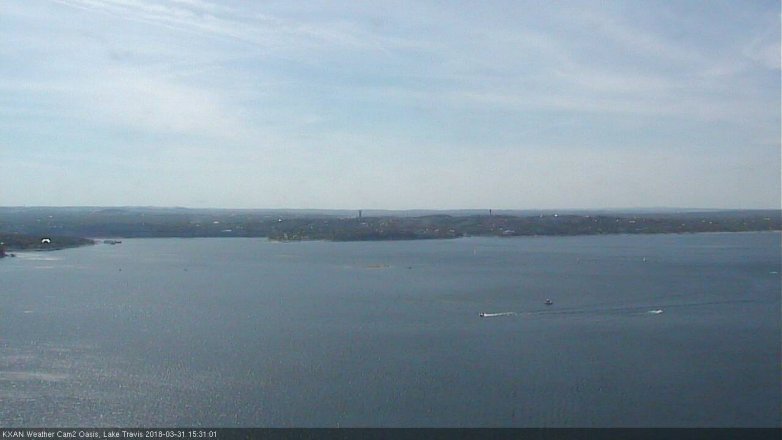 Lake Travis webcam, March 31, 2018 2:55 PM CT