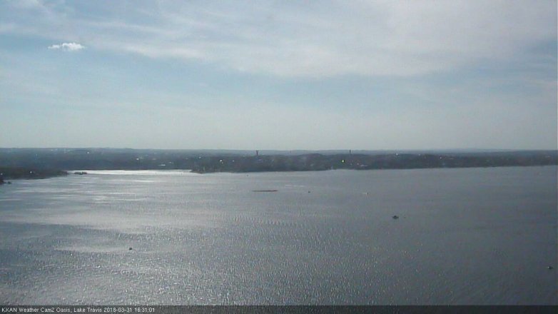 Lake Travis webcam, March 31, 2018 3:40 PM CT