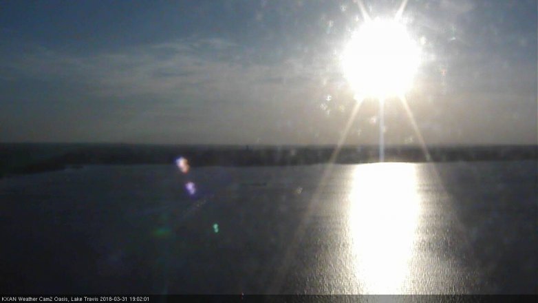Lake Travis webcam, March 31, 2018 6:20 PM CT
