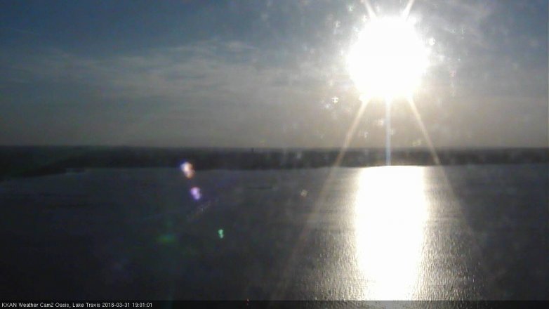 Lake Travis webcam, March 31, 2018 6:30 PM CT