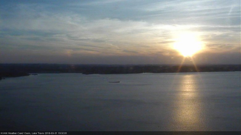 Lake Travis webcam, March 31, 2018 6:35 PM CT