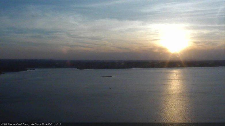 Lake Travis webcam, March 31, 2018 7:00 PM CT