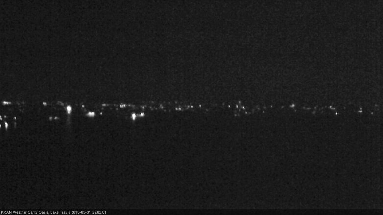 Lake Travis webcam, March 31, 2018 9:10 PM CT