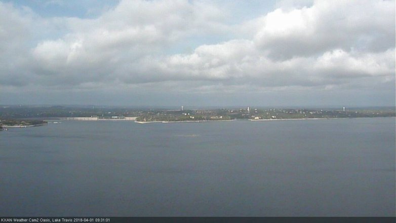 Lake Travis webcam, April 1, 2018 9:00 AM CT