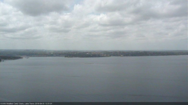 Lake Travis webcam, April 1, 2018 12:50 PM CT