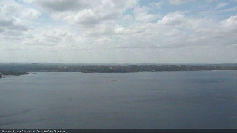 Lake Travis webcam, April 1, 2018 1:35 PM CT