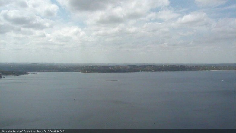 Lake Travis webcam, April 1, 2018 1:45 PM CT