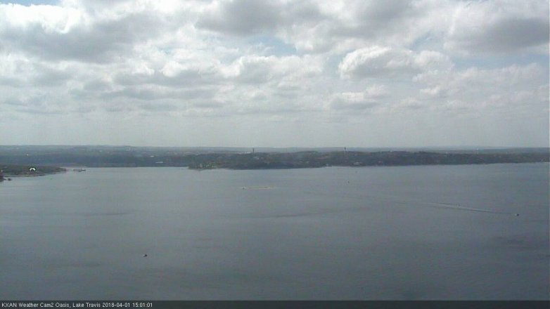 Lake Travis webcam, April 1, 2018 2:15 PM CT