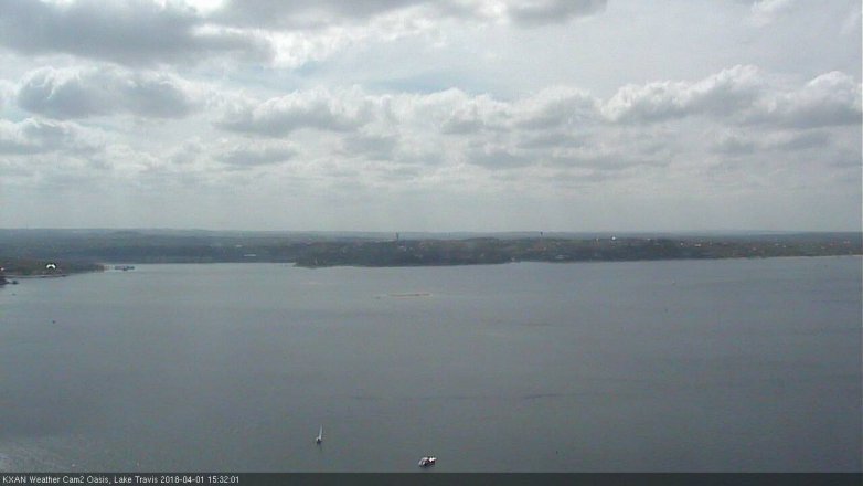 Lake Travis webcam, April 1, 2018 2:35 PM CT