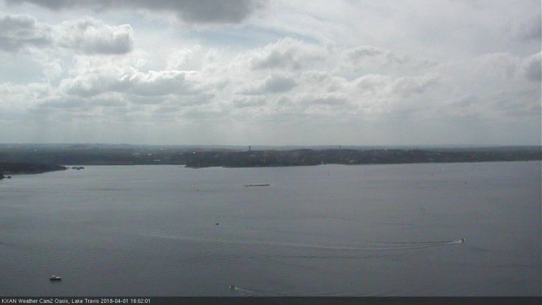 Lake Travis webcam, April 1, 2018 3:05 PM CT