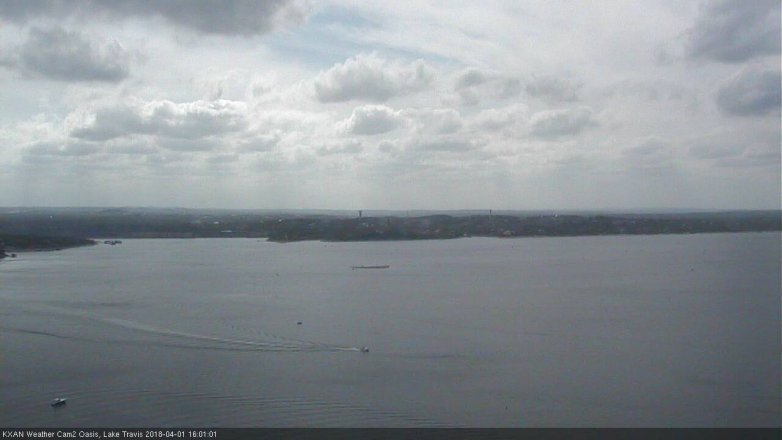 Lake Travis webcam, April 1, 2018 3:25 PM CT