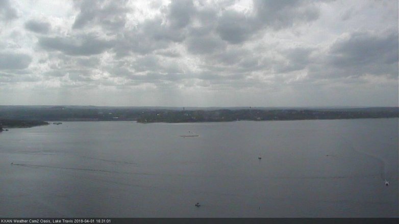 Lake Travis webcam, April 1, 2018 4:00 PM CT