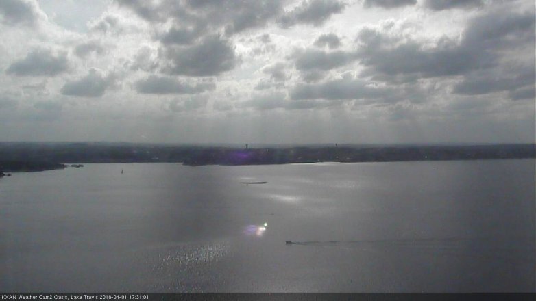Lake Travis webcam, April 1, 2018 4:45 PM CT
