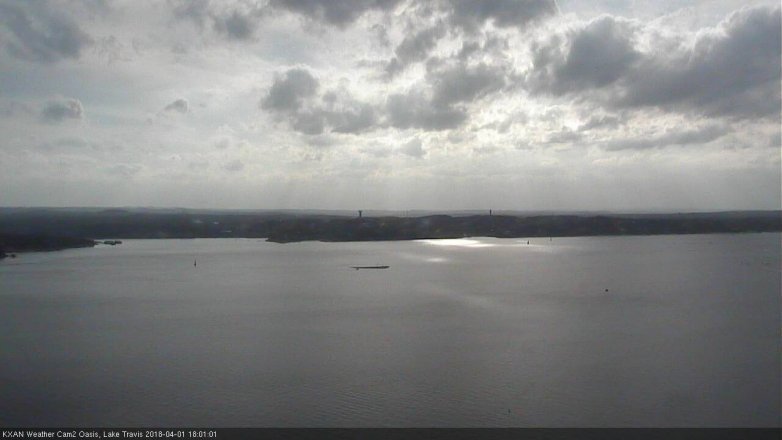 Lake Travis webcam, April 1, 2018 5:15 PM CT
