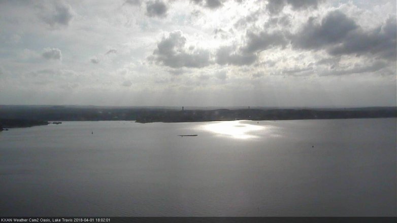 Lake Travis webcam, April 1, 2018 5:25 PM CT